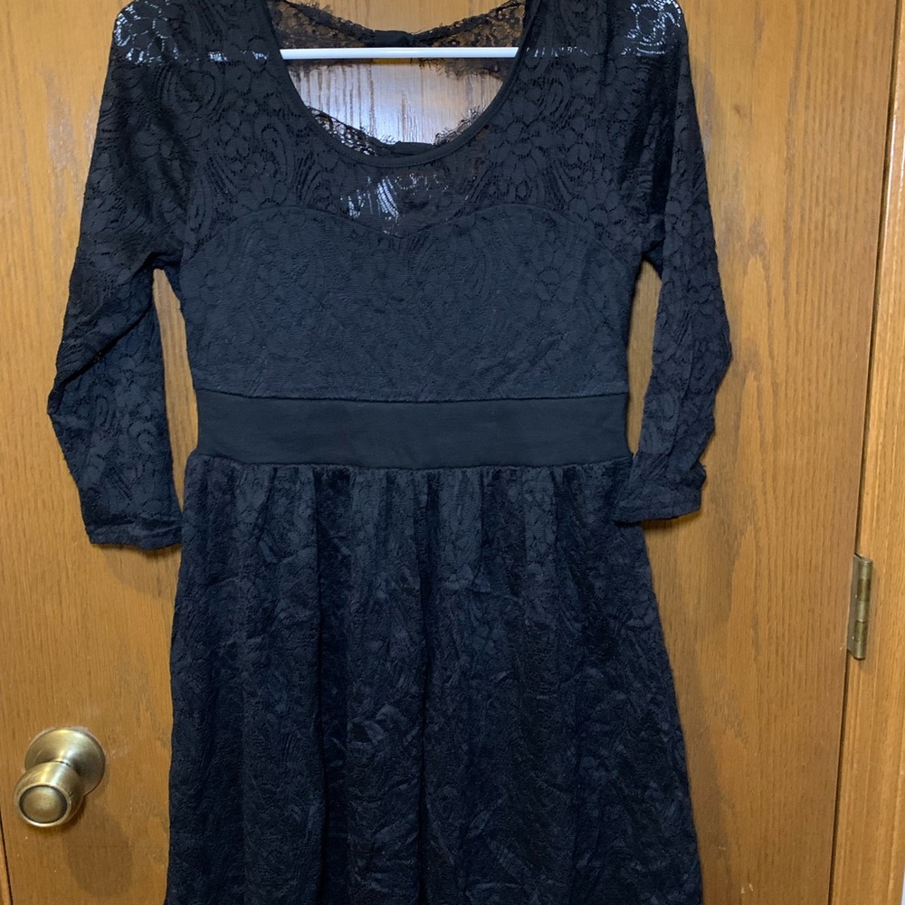 Forever 21 Black Lace Fit & Flare Dress – Size Medium